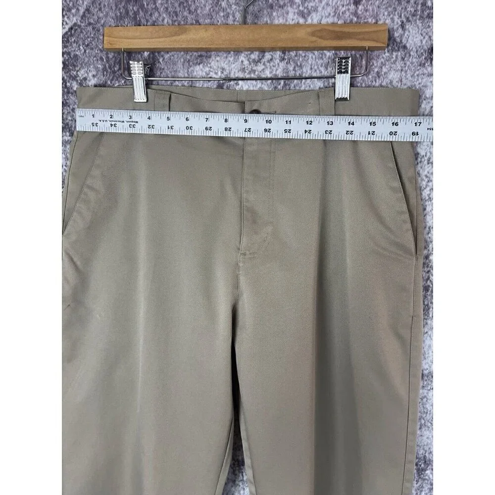 Adidas Pants Mens 34 X 32 Climalite Golf Tan Flat Front‎ Lightweight Preppy Club